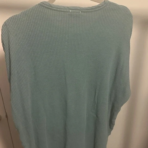 Offline by AERIE Teal Waffle Knit Top - Picture 4 of 4